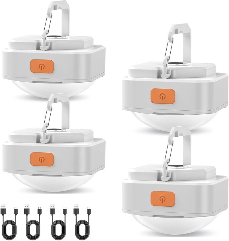 FLY2SKY Rechargeable Camping Lights 4Pcs White Tent Lights Mini Flashlight Portable LED Camping Lantern Survival Gear Camping Accessories for Hiking Backpacking Fishing Hurricane Emergency Outage - Image 1